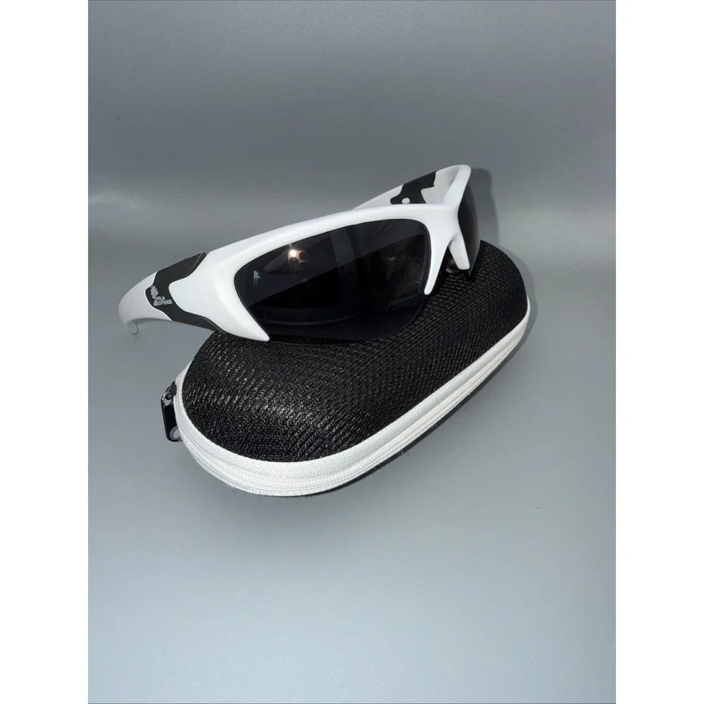 Palm Springs Authentic White Wrap Frame Sunglasses Polarized GradientLens & Case